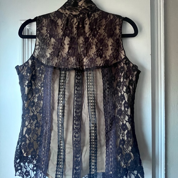 Free People Black Lace Sleeveless Shirt - Picture 6 of 7